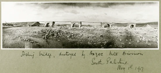 Asluj Bridge, destroyed by ANZAC Mounted Division
